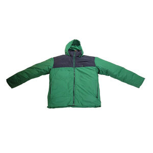 Old Navy Jacket Mens Size Large Green Puffer Down Feathers Winter Coat Snow Ski